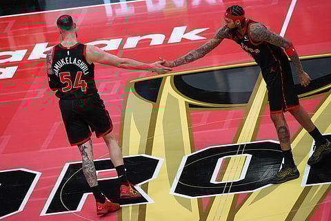 Toronto Raptors players in action