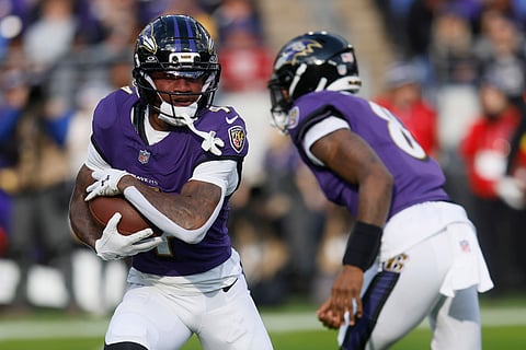 Baltimore Ravens players in action