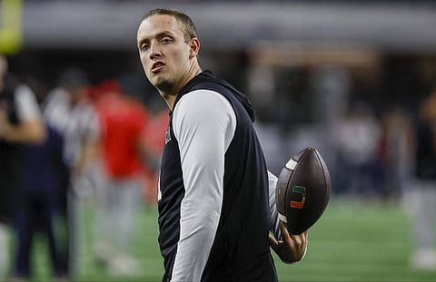 Carson Beck in action