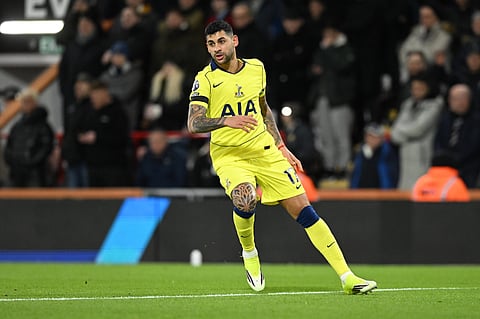 Cristian Romero in action against Bournemouth