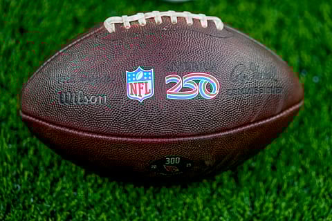 The NFL ball in display 