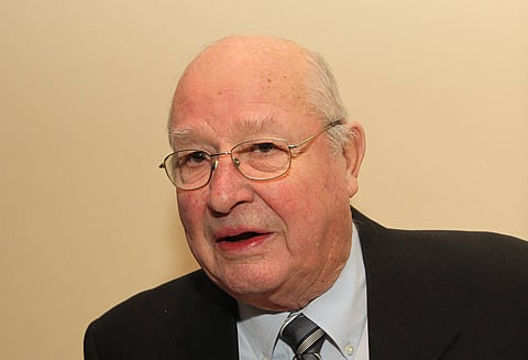 Glenn Hall during an induction ceremony in 2012