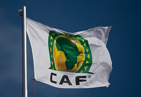 Confederation of African Football flag during the AFCON quarter-final