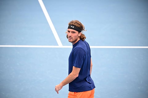 Stefanos Tsitsipas during practice session
