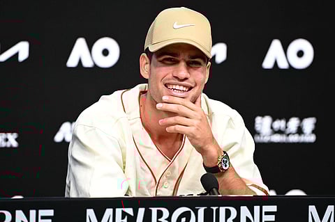 Carlos Alcaraz at the press conference