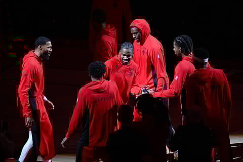 Toronto Raptors ahead of an NBA game