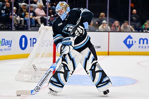 Utah Mammoth goalie Karel Vejmelka