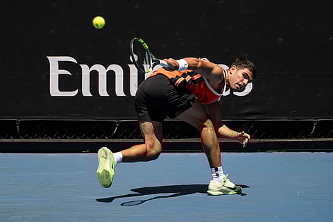 Carlos Alcaraz during practice session