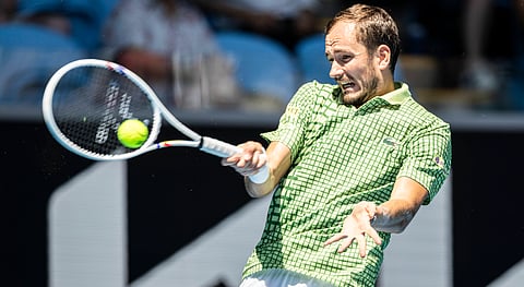 Daniil Medvedev in action at Australian Open