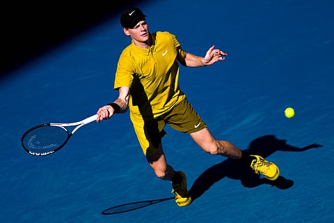 Jannik Sinner during practice session