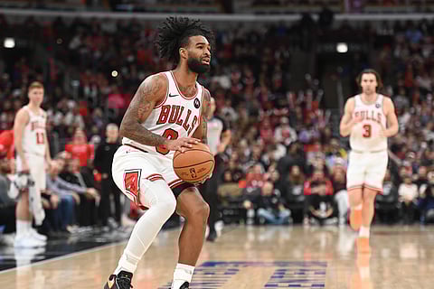 Chicago Bulls' Coby White in action