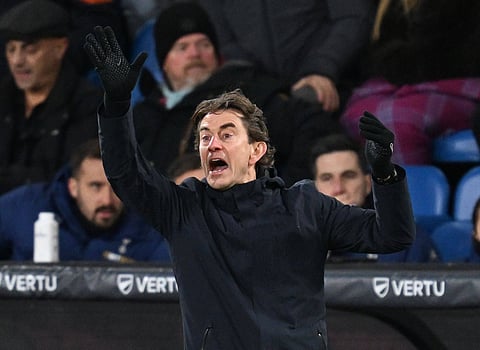 Thomas Frank on the touchline against Burnley