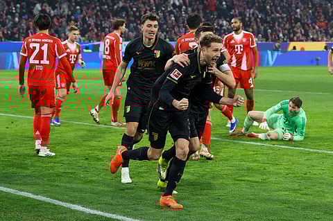 Arthur Chaves celebrates his goal against Bayern Munich