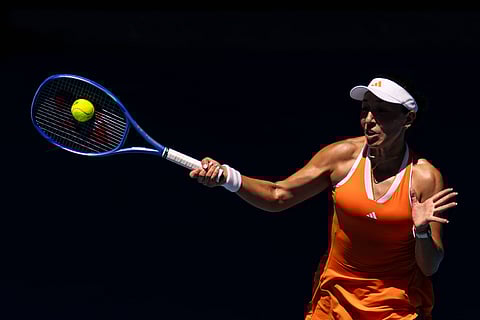 Jessica Pegula in action against Madison Keys