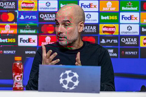 Pep Guardiola during pre-match press conference