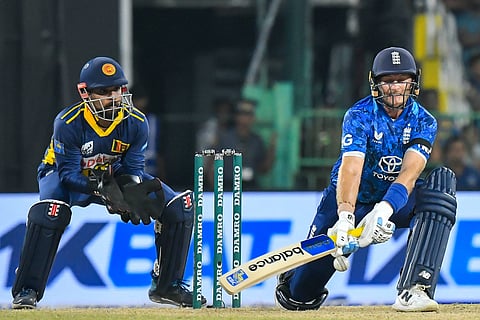 Joe Root in action against Sri Lanka