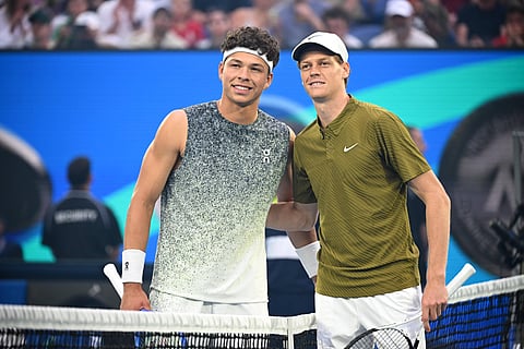Jannik Sinner with Ben Shelton after the match