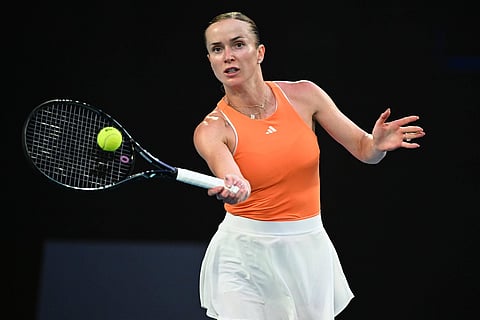 Elina Svitolina in action against Aryna Sabalenka