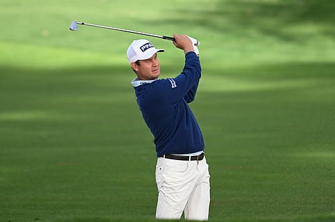 Harris English in action during the American Express tournament