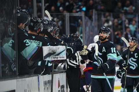 Seattle Kraken players celebrate