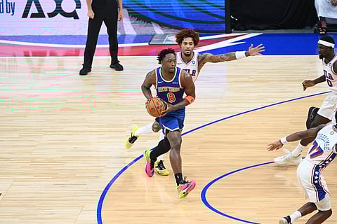 OG Anunoby of New York Knicks carries the bal