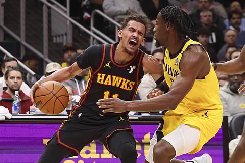 Indiana Pacers and Atlanta Hawks players in action