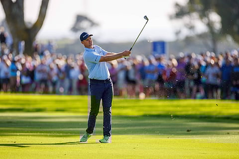 Justin Rose plays his shot during the Farmers Insurance Open