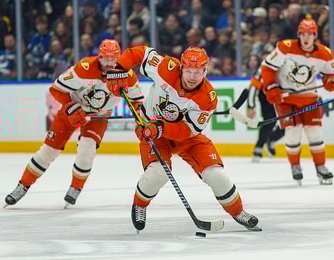 Anaheim Ducks center Mikael Granlund in action