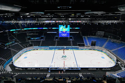 Interior of the Milano Santagiulia Ice Hockey Arena