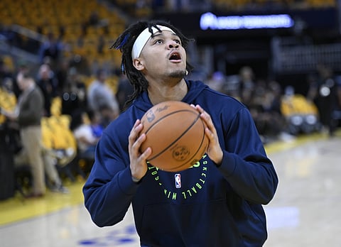 Terrence Shannon Jr. of Minnesota Timberwolves during warm-up