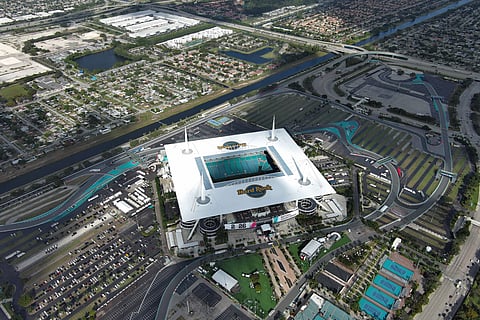 An aerial view of Florida's Hard Rock Stadium, one of the venues for FIFA World Cup