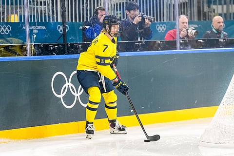 Mira Jungaker of Sweden in action during the Winter Olympics