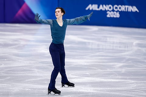 Kyrylo Marsak performs at the Winter Olympics 