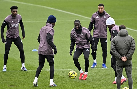 Real Madrid players during training session