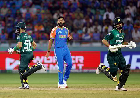 India and Pakistan players in action during Asia Cup final