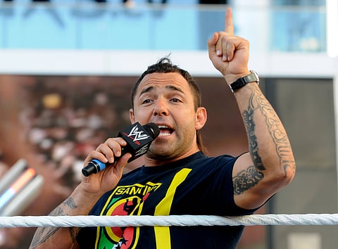Santino Marella addresses the crowd