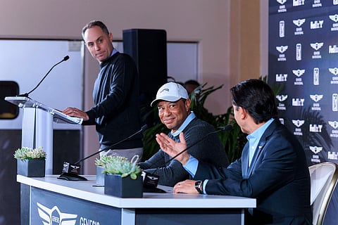 Tiger Woods during a press conference