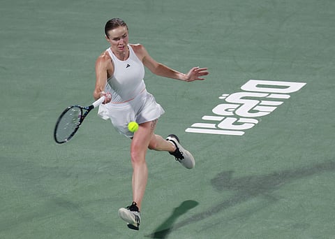 Elina Svitolina in action at Dubai Tennis Championship