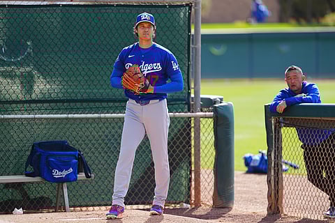 Shohei Ohtani during training session
