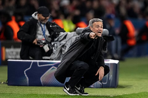 Luis Enrique on the touchline against AS Monaco