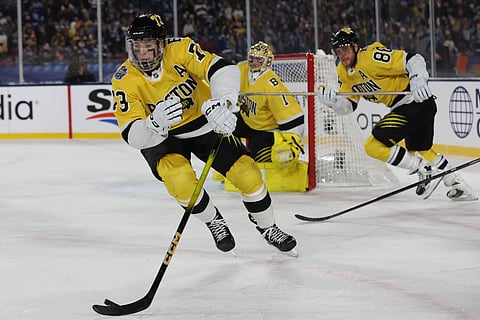 Boston Bruins players in action
