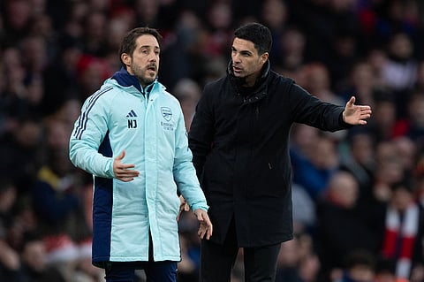 Mikel Arteta with set-piece coach Nicolas Jover