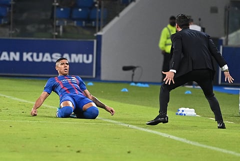 Bergson da Silva of Johor Darul Ta'zim celebrates a goal