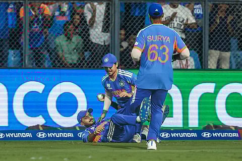 Axar Patel takes a stunning catch against England