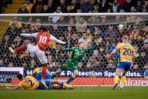Eberechi Eze scores the winning goal for Arsenal