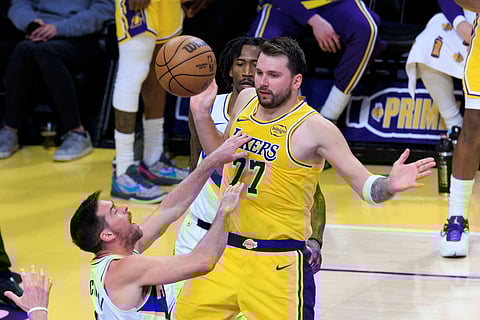 Luka Doncic in action against Indiana Pacers