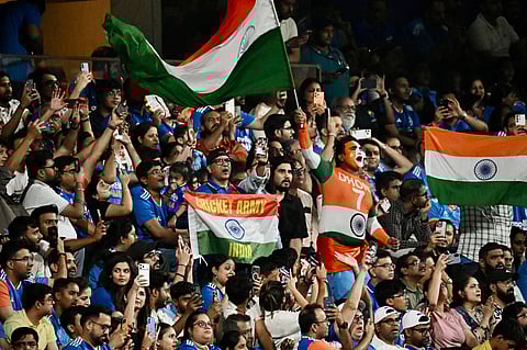 Indian fans at the Wankhede Stadium during the semi-final