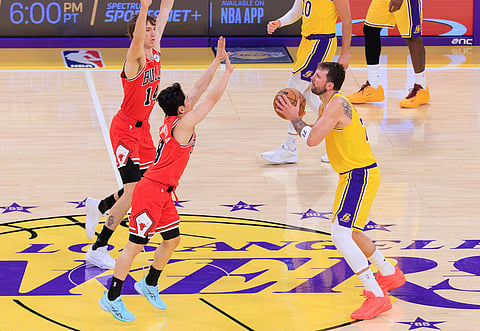 Luka Doncic in action against Chicago Bulls 