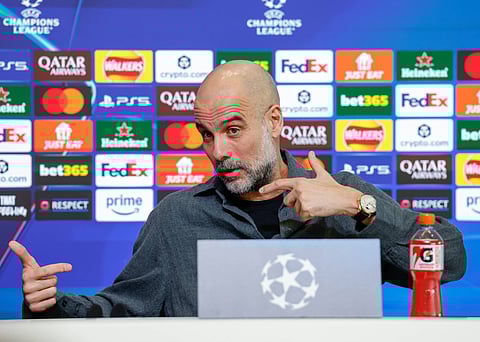 Pep Guardiola during pre-match press conference