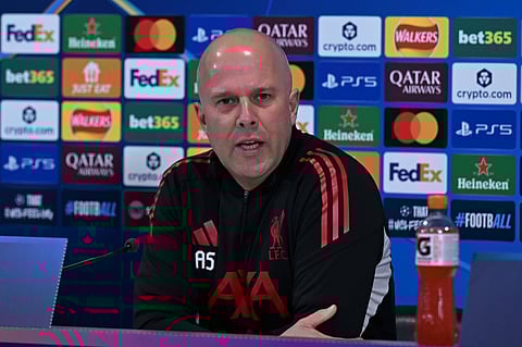 Arne Slot during pre-match press conference ahead of clash vs Galatasaray